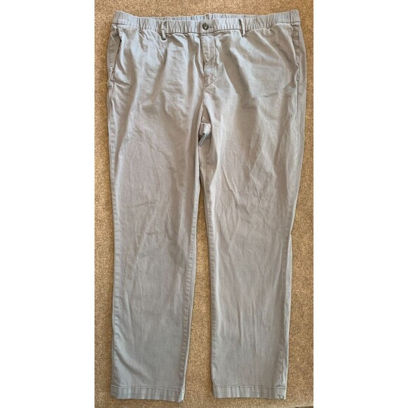 Bearbottom Stretch Chino Pants Mens 3XL Slim Fit Elastic Waistband Comfort Gray - Picture 1 of 7